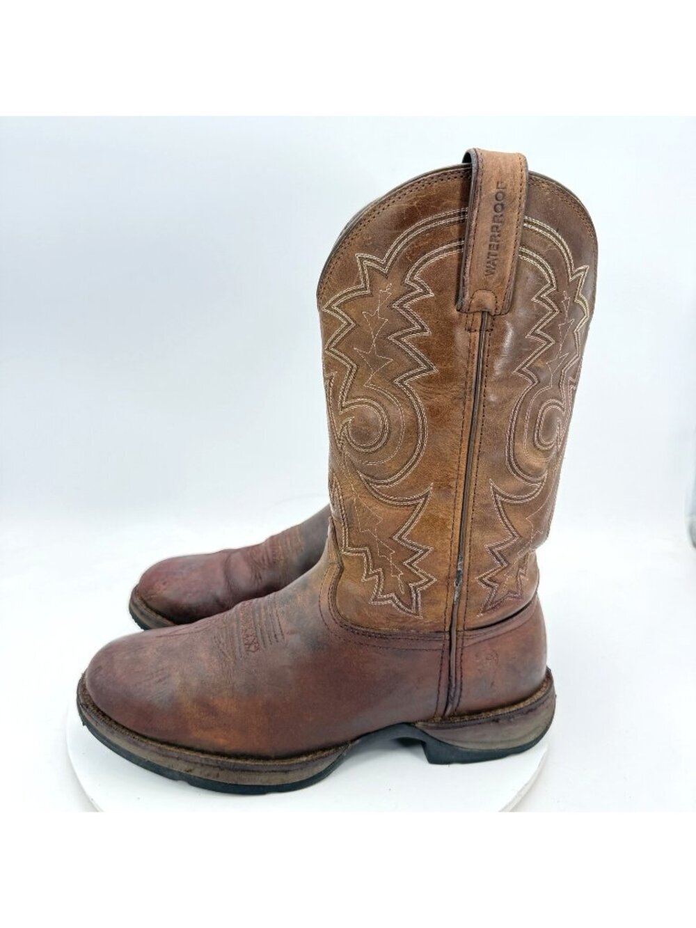 Durango Rebel Men Sz 8.5M Brown Leather Embroidered Round Toe Cowboy Casual Boot